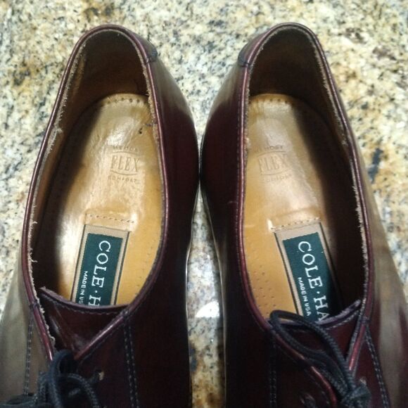 Cole Haan Memory Flex Comfort Burgundy Leather Lace Up Derby Dress Shoe Sz 9.5 - Picture 10 of 13